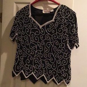 Elegant vintage Laurence Kazan evening top